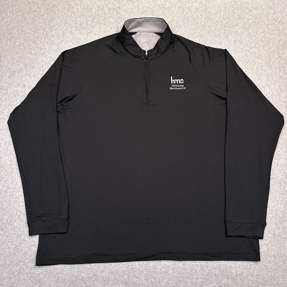 Johnnie-O Freeborne Performance 1/4 Zip Pullover Mens XXL Black UPF 50 Golf Logo